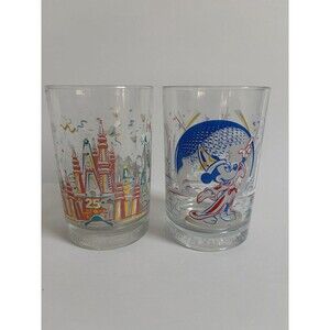 Walt Disney World 25th Anniversary "Remember the Magic" Glass & Sorcerer Mickey